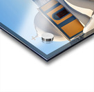 Santorinis iconic church and caldera with ships. Acrylic print