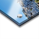 Santorinis white village blue caldera and cruise ships. Acrylic print