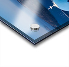 Santorinis iconic blue dome church and caldera seascape. Acrylic print