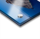 Santorini: Old boat white village and caldera view. Acrylic print