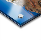 Santorini: White cliffside village blue sea clear sky. Acrylic print