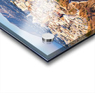 Picturesque Santorini cliffside town with winding path and vibra Acrylic print