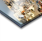 Santorinis white buildings cascade down cliff to the sea. Acrylic print