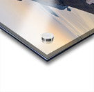 Santorini cliffside town with restaurants and people enjoying th Acrylic print