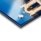 Santorini village with church bell tower overlooking caldera. Impression Acrylique