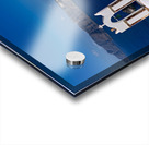 Santorinis iconic white churches blue domes and caldera view. Acrylic print