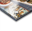 Elegant Victorian shopping arcade with clock tower and shoppers. Acrylic print