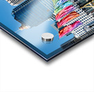 Colorful flags line bridge in Darling Harbour Sydney on a sunny  Acrylic print