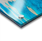 Aerial view of coral reefs and boats in turquoise ocean. Acrylic print