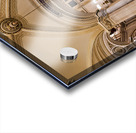 Majestic staircase with green carpet in an ornate hall. Acrylic print