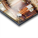 Ornate library interior with towering bookshelves statues glob Acrylic print