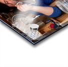 Street stall in Tokyo serving coffee and tea to customers Acrylic print