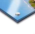 Matsumoto Castle stands beside water with mountains in the dista Acrylic print