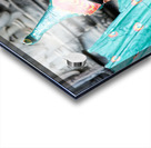 Smiling Cambodian dancer in traditional peacock costume at templ Acrylic print