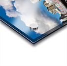 Sydney Harbour skyline with bridge and buildings under clouds. Acrylic print