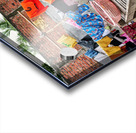 Boy with food tray clothes drying in background. Acrylic print