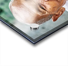 Smiling elderly Asian woman in white robe. Acrylic print