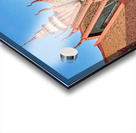 Monk walks through traditional Cambodian temple garden. Acrylic print