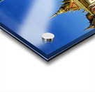 Golden shrine and temple buildings in Cambodia under blue sky. Acrylic print