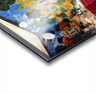 Vibrant aged mural depicting traditional temple scenes with peo Acrylic print