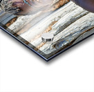 Old woman of Zemba Bantu ethnic group sits near wooden wall in N Acrylic print