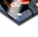 Monk in red robes on cell phone. Acrylic print