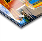 Colorful Bhutanese signpost directs to Thimphu and Trashigang. Acrylic print