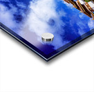 Traditional Bhutanese chortens on a green hill blue sky. Acrylic print