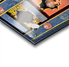 Young monks peeking from decorative colorful windows. Acrylic print