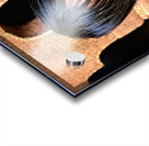 Smiling child peeking from a wooden window. Acrylic print