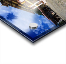 Traditional Bhutanese building with stone courtyard under a clou Acrylic print