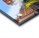 Timber framed houses and visitors in Colmar canals at dusk Acrylic print