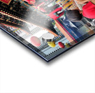 Woman prays with incense at colorful Chinese temple in Hong Kong Acrylic print