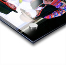 Masked individuals in traditional clothing hold hands in Tibet Acrylic print