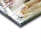 Butcher works in meat market in Dubai with hanging meat Acrylic print