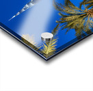 Burj Khalifa stands tall at night with light reflections in Duba Acrylic print