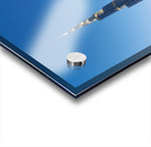 Burj Khalifa and golden horse statue at dusk in Dubai Acrylic print