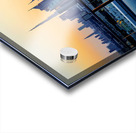 Swimming in infinity pool overlooking Dubai skyline at sunset Acrylic print