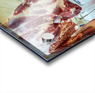 Butcher works with meat in a shop in Dubai UAE Acrylic print