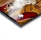 Ornate silver religious monument inside a grand cathedral. Acrylic print