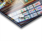 Ornate golden altarpiece and vibrant stained glass windows in a  Acrylic print