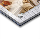 Ornate theater interior with murals sculptures and balcony. Acrylic print