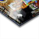 Visitors observe golden statues in Shanghai Buddhist temple inte Acrylic print