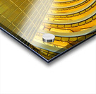 Golden hotel atrium with glass elevator in Shanghai China Acrylic print