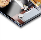 Elderly woman sews at machine in Shanghai China Acrylic print