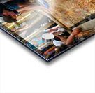 Visitors touch the stone of unction in the Holy Sepulchre Acrylic print