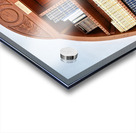 Bookshelf with religious texts in Sephardic synagogues in Jerusa Acrylic print