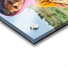 Girl holds goat in Khimsar Rajasthan India during sunny day Acrylic print