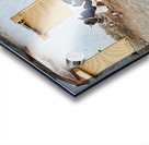 Man walking with cow in Mandawa streets Rajasthan India Acrylic print