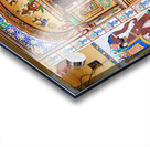 Bundi Rajasthan house with painted walls and a woman sweeping Acrylic print